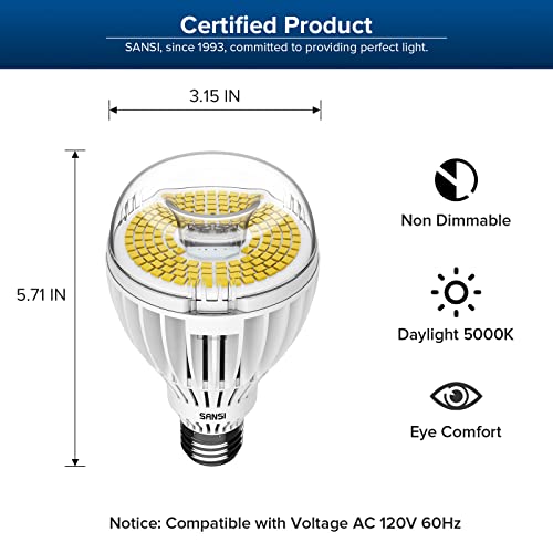 Sansi 5500 Lumens+3000 Lumens, 650W Equivalent + 200W Equivalent Led Light Bulb, A21, A19, 5000K Daylight Non-Dimmable Bulb Energy Saving Led Bulb With Ceramic Technology #TOP6