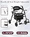 Fvzzin Walkers for Seniors with Seat, 2 in 1 Rollator Walker & Transport Chair with Reversible Backrest & Detachable Footrests, Folding Wheelchair with 8