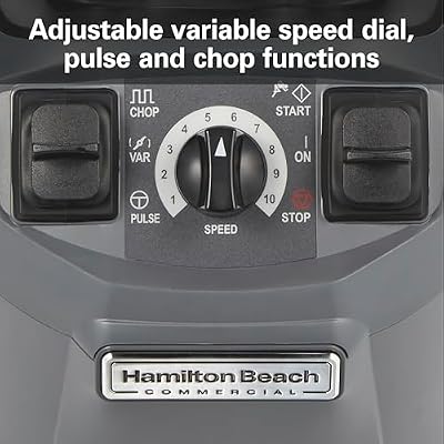 Hamilton Beach Commercial HBF510S Expeditor Stainless-Steel Culinary Food Blender, 2.4 Horsepower, 64 Ounce Capacity, Variable Speed, Chop Function, NSF Certified