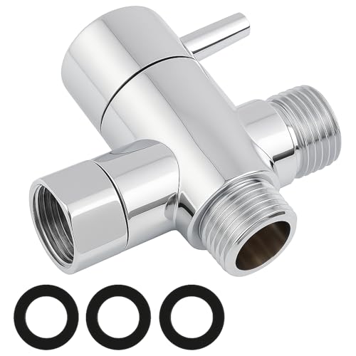 3 wege umschaltventil 1/2 zoll, Dusch Umschaltventil G1/2 20mm, Duscharm Adapter Umschalter, Dreiwegeventil für Handbrause, Duschkopf und Duschsystem Ersatzteil