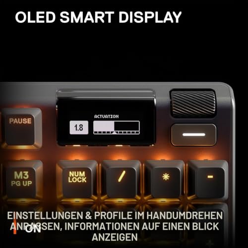 SteelSeries Apex Pro HyperMagnetic Gaming Tastatur — Einstellbare Betätigung — OLED-Bildschirm — RGB - USB-Passthrough​ – Ansicht 6