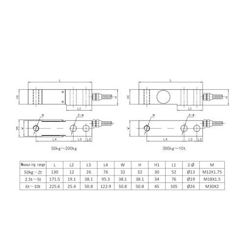 Sensor de carga 2T y visor digital para control exacto de tensión en pesaje 3
