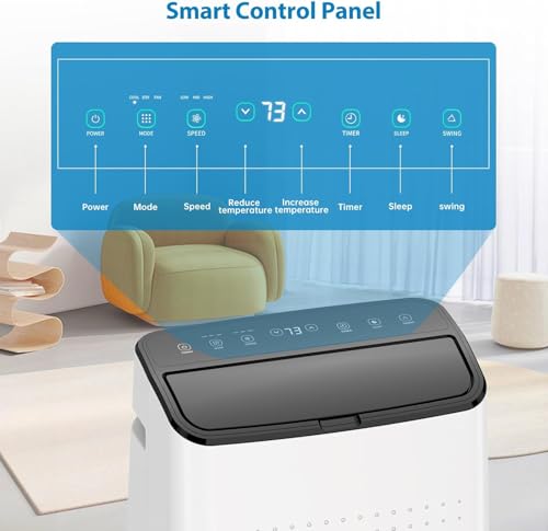 Image of Garvee 1,4000 BTUs Portable Air Conditioner for 750 Sq.Ft Max.Portable AC Unit with Dehumidifier, Fan, Sleep, 24H Timer&Installation Kit, DOE Certified, Ceer 7.7,48dB,Remote Control,1115W,Grey