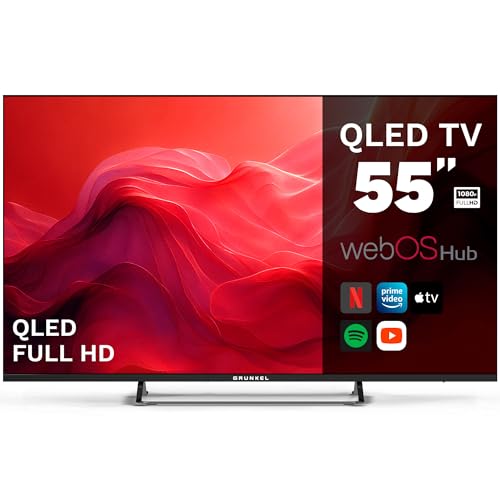 Grunkel QLED-5526WBS Smart TV QLED 55” 4K UHD | Sistema webOS | TDT T3 + Satélite S3 | WiFi Integrado | Grabador USB-PVR | 4 HDMI | Sonido 20W
