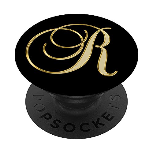 Pop Culture Smartphone Gifts R Initial Gold Letter Monogram PopSockets PopGrip: Swappable Grip for Phones & Tablets