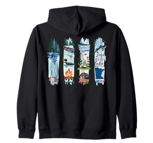 Minnesota Orgullo Monumentos Naturaleza Animales Viaje Souvenir Estado Sudadera con Capucha