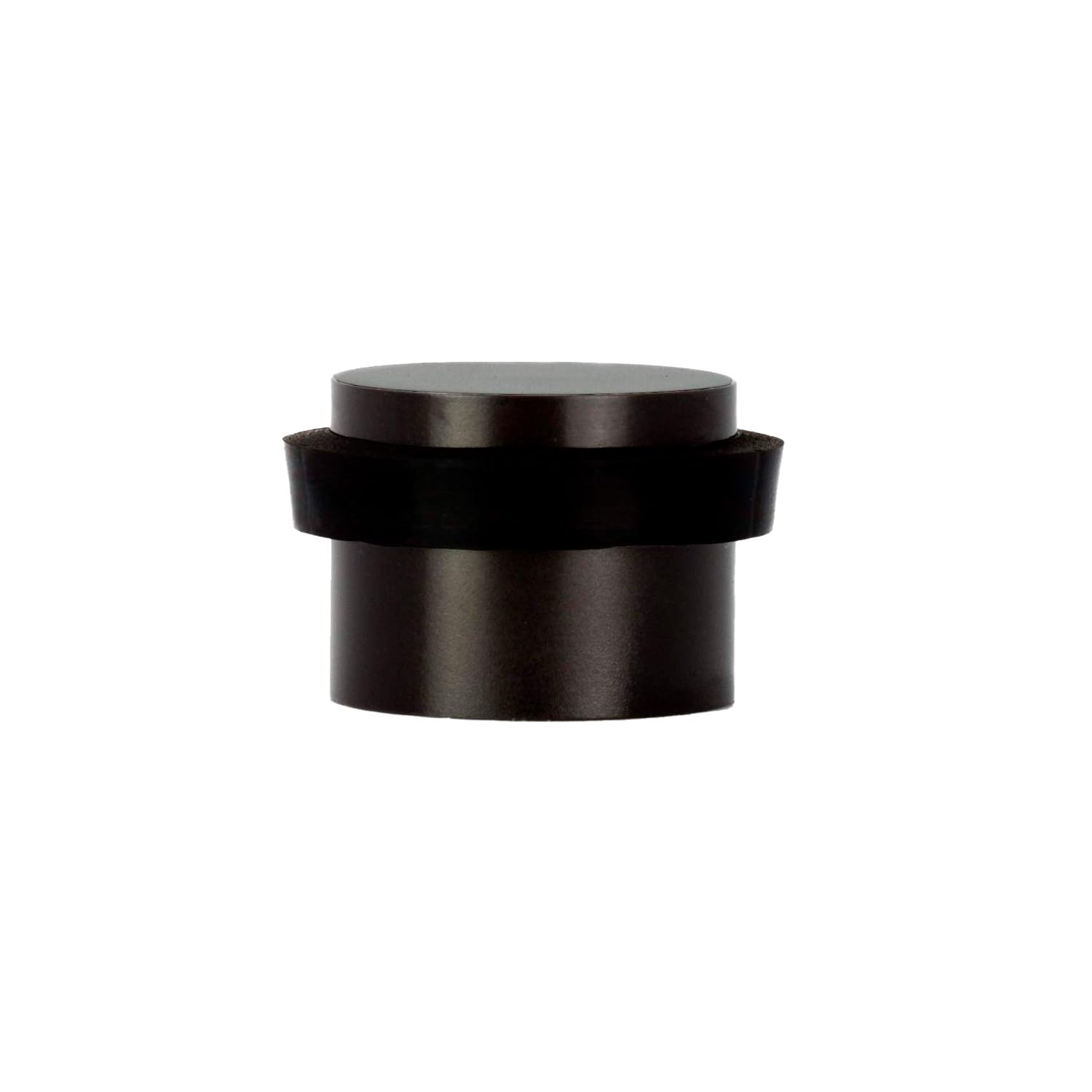 EVI Herrajes | Adhesive Black Door Stop | Ø24x20 mm | Solid Stainless Steel | Strong Adhesion | 100% Functional | Mod. I-163NG