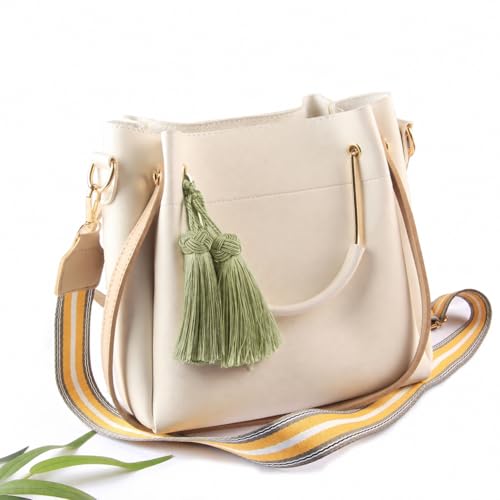 Image of BEL AVENIR 8 Pcs Elegant Polyester Key Tassel Colorful Craft Tassels Charms | Key Tassel for Christmas Tree, DIY Craft Garland Project, Wedding Home Party Decorations, Small Tassel (Green)
