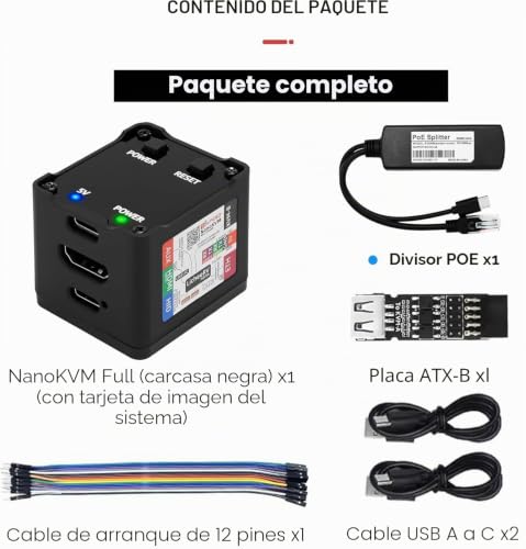 Miniatura 2 de Sipeed Nanokvm Ip-Kvm Mini Servidor De Mantenimiento De Control Remoto 1tops Npu 1ghz C906 Risc-V Linux Computadora De Placa Única Con Conector De Red Hdmi De 100 M Kit Completo Negro