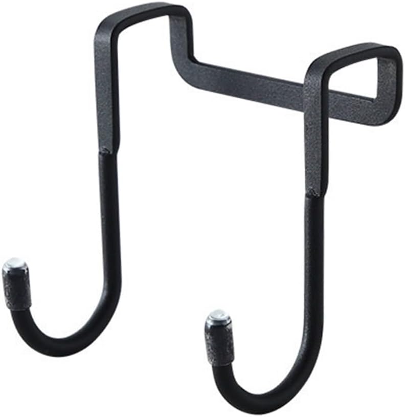 Hook Steel Hook Free Punching Double S-Shape Hook Kitchen Bathroom Cabinet Door Back Type Coat Towel Storage Hanger(Black)