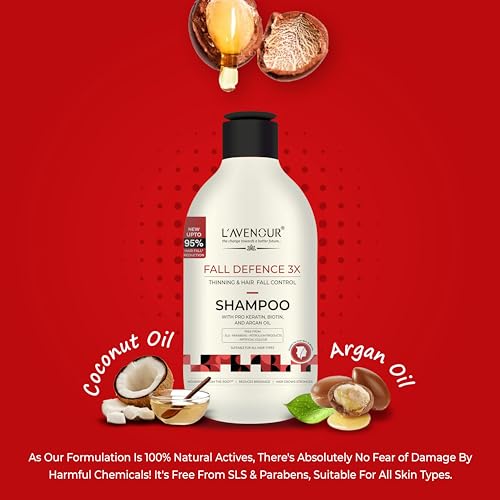 Image of L'avenour Thinning & Hair Fall Control Shampoo With Keratin, Biotin & Argan Oil, SLS & Paraben Free Anti Hair Fall Shampoo for Men & Women (300ml) - Pack of 2