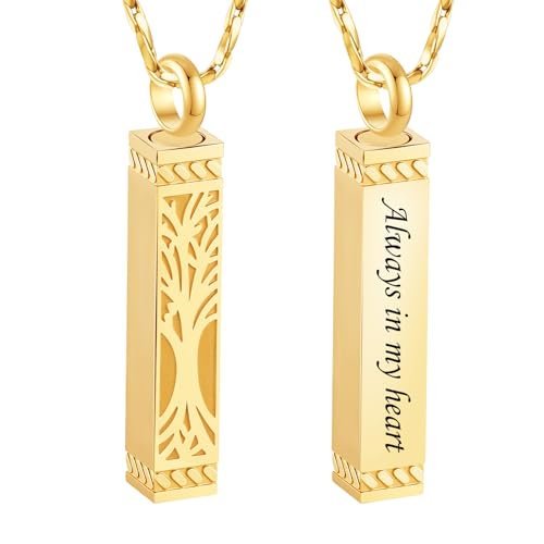 Tree of Life Urn Necklace For Ashes Memorial Bar Cremation Jewelry with Keepsake Urn Memorial Ash Jewelry For Women Men4