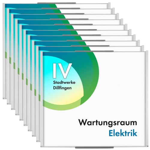 10 Türschild Oslo silber | 150x150mm | Quadratisch | Aluminium | zur Schraubmontage | 10 Stück | Büroschild, Raumkennzeichnung Büro