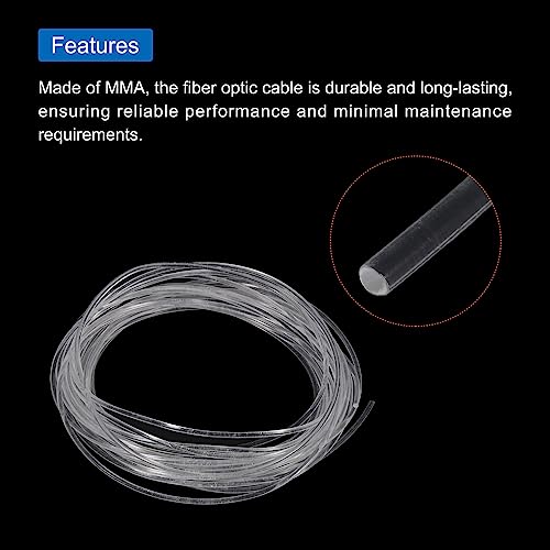 Image of MECCANIXITY PMMA Fiber Optic Light Side Glow Cable, 3mmx9m LED Transparent for Hotels, KTV, DIY Art, Home Decoration