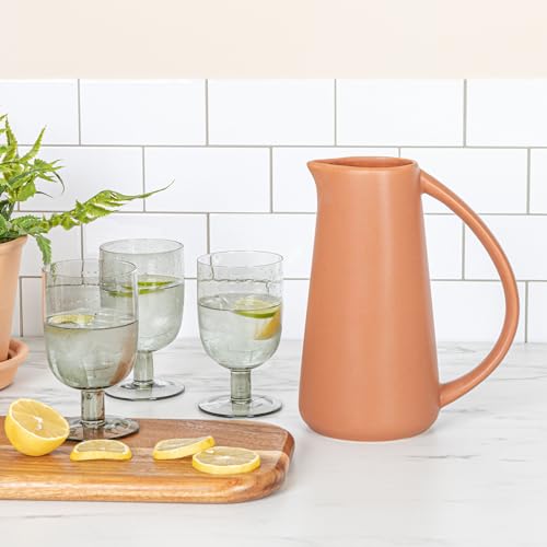 Pichet moderne grès terre cuite mate carafe à eau Bloomingville - 8