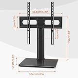 KKTONER Universal TV Stand Table Top TV Stand for 27 to 65 inch Height Adjustable TV Stand Mount with Tempered Glass Base LED tvs Max VEAS 400mm Hold up 77LBs - Image 2