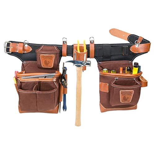 Occidental Leather Adjust-to-Fit FatLip Tool Bag Set - Cafe - 24 Pockets & Tool Holders - Made in USA