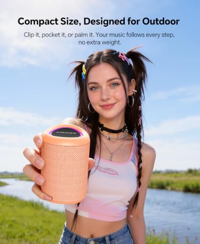 Image of Portable Bluetooth Speaker Beach Essentials: IPX5 Waterproof for Outdoor /Powerful HD Sound /Dynamic Light /All Day Playtime /Wireless BT 5.3 /TWS Pairing, Travel|Camping|Pool Accessorie, School Supplies