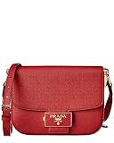 Embleme Red Saffiano Shoulder Bag