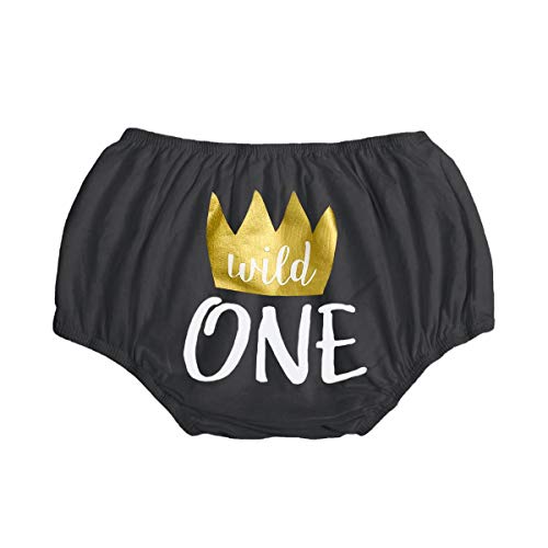 Image of IMEKIS Baby Boys First 1st Birthday Cake Smash Outfit Wild ONE Diaper Cover + Suspenders + Bowtie + Headband for Photo Props