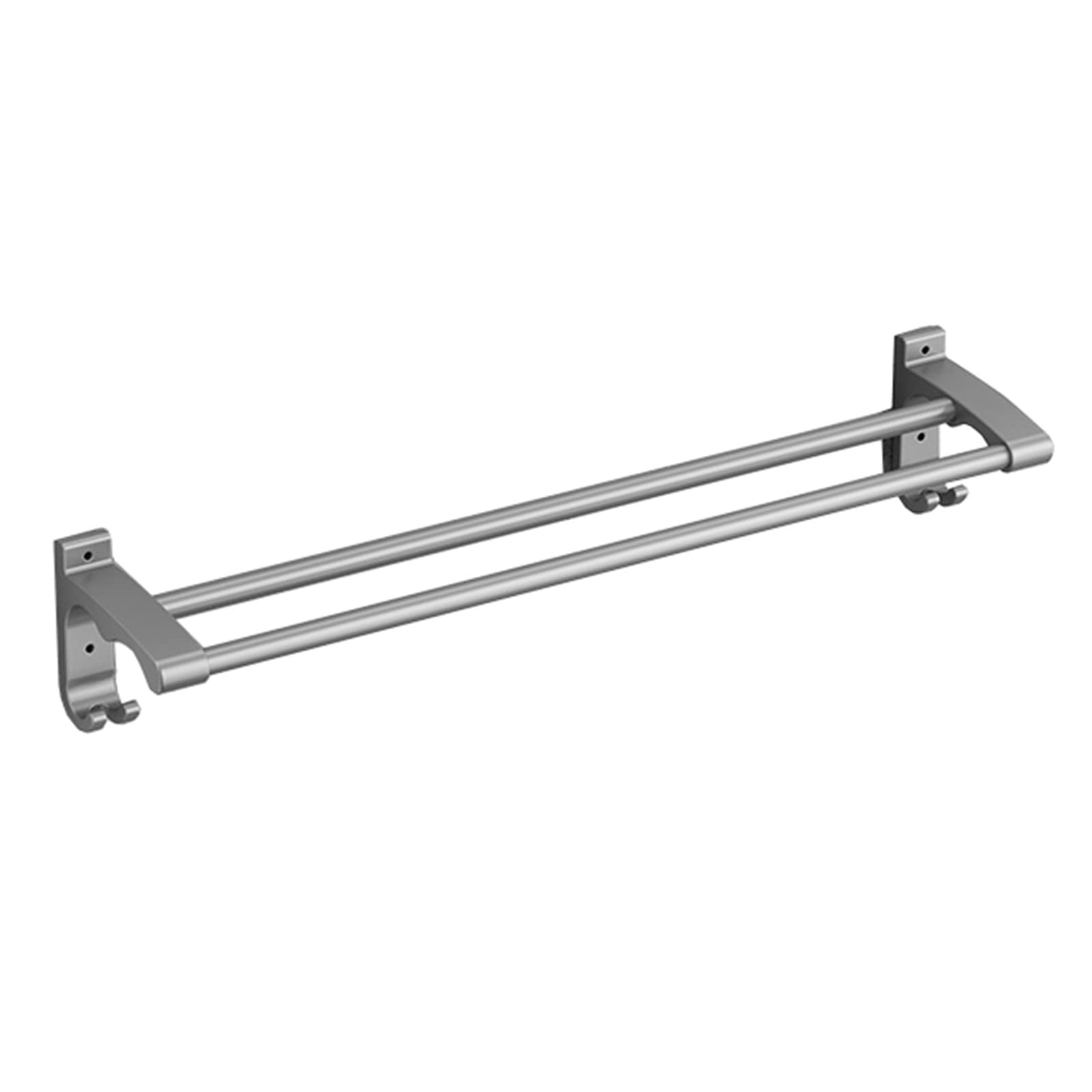 Rails de serviette de salle de bain support mural gris étagère avec crochets de douche