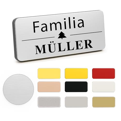 XMHome 1 Piezas Placa de puerta personalizada – Nombre y símbolo – Para buzón, puerta o timbre – También apta como placa de oficina – Grabado láser – Fabricado en Alemania (1)
