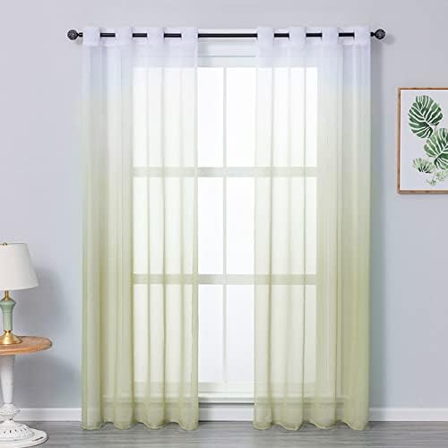 HooHero Navy Beautiful Sheer Curtains Home Decoraiton Customzied Supportted Elegance Ombre for Living Room Bedroom Home Office