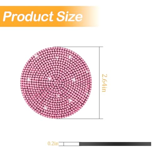 Image of Osilly Bling Car Cup Holder Coaster, Crystal Rhinestone Anti-Slip Insert Coasters, Universal 2.75 Inch Fashion Automotive Cup Mat, Car Interior Accessories Decor Gifts for Women (Pink, 4PCS)