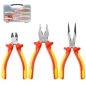 CCLIFE Tangenset 12-delig tangenset met schroevendraaier incl. Combinatietang Punttang Zijkniptang Waterpomptang Sleufschroevendraaier, Kruiskopschroevendraaier, Spanningtester