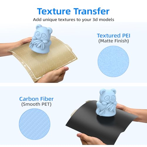 BIQU Glatte PET+strukturierte PEI-Bauplatte, kompatibel mit Bambulab A1 Mini 3D-Drucker, 184x184 mm, Magnetisch Spring Steel Druckbett, Flexibles Druckbett – Bild 3