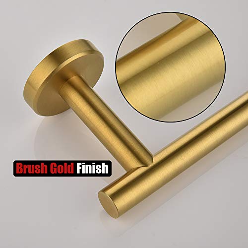 Jqk Gold Toilet Paper Holder, 5 Inch Tissue Paper Dispenser, 304 Stainless Steel Thick 0.8Mm Wall Mount, Brushed Brass, Tph100-Bg #TOP6