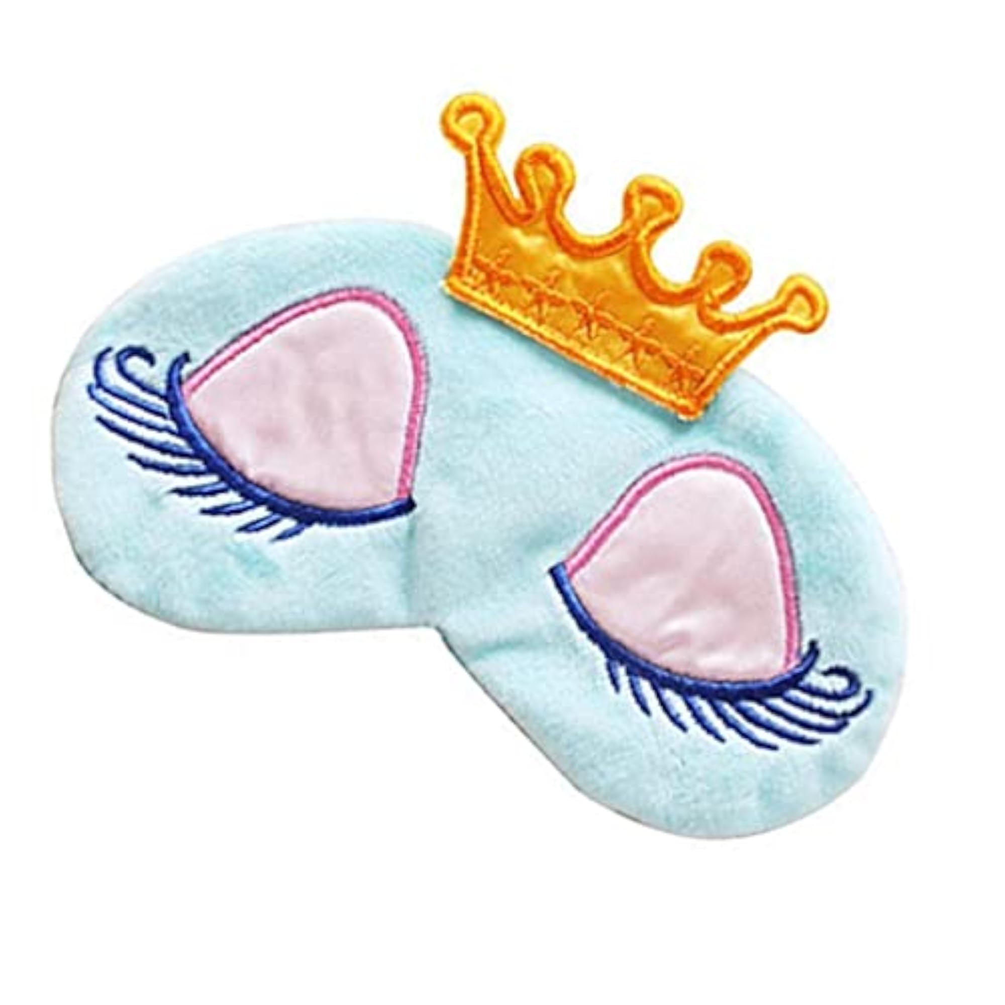 Cartoon Crown Eyelash Sleep Mask Set, 4PCS Satin Eye Shade