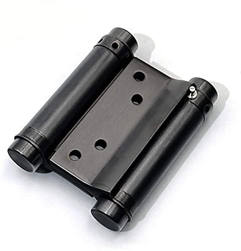 2 Pairs (4Pcs) 3inch Double Action Spring Hinge Stainless Steel Cafe Saloon Door Swing Self Closing Black with Screws by Auto-plaza - Image 2
