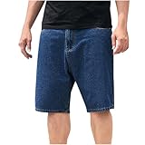 Mens Baggy Jean Shorts Loose Fit Vintage Wide Leg Jorts Y2K Streetwear Hip Hop Fashion Denim Shorts with Pockets