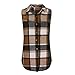 Girls Vest Plaid Fleece Button Down Open Front Sleeveless Jackets Fall Fashion Cute Casual Coat Outerwear Size 10-12