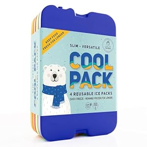 Ice Packs for Lunch Box - Freezer Packs Cool Pack | Slim & Long-Lasting Ice Pack for Your Lunch or Cooler Bag (4pk)