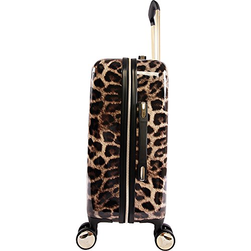 BEBE Women's Adriana 21" Hardside Carry-on Spinner Luggage,Telescoping Handles, Leopard, One Size4