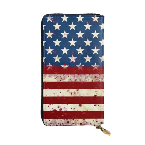 Portefeuille en cuir pour femme noir porte-monnaie voyage zippé motif étoiles