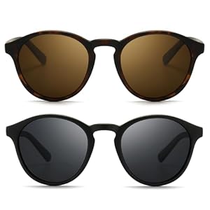 SUNGAIT Classic Vintage Round Polarized Sunglasses for Women Men Retro Style UV400