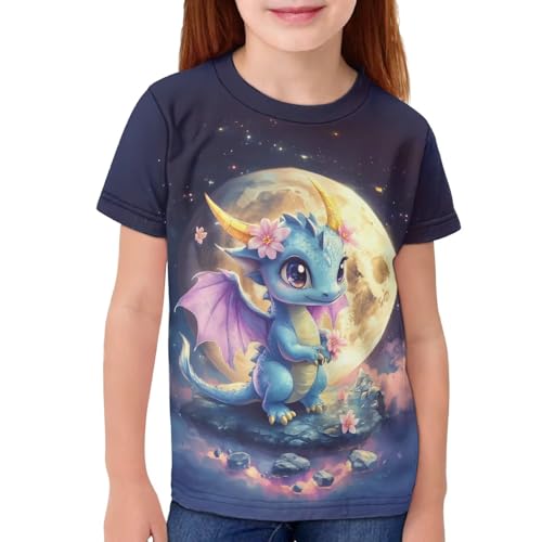Image of Kids Graphic T-Shirt Boys Girls Novelty Tees Top Short Sleeve Shirts Summer Blouses 3-16