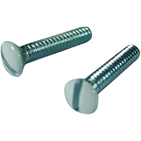 L.H. Dottie 416WHT Wall Plate Screw Oval Head, Slotted, No.6-32 TPI by 1-Inch Length, White, 50-Pack Cover