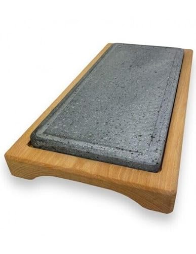 Tagliere in faggio massello con piastra di pietra lavica XL | Pizza Ristorante Aperitivo Bar Cucina Casa | prodotto artigianale | fatto a mano made in Italy