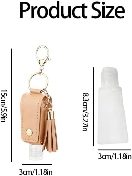 5Pcs Portable Empty Travel Bottle Keychain - 30ml hand sanitizer keychain for Lotion, Liquid Soap and Shampoo Storage (Multi-Color)