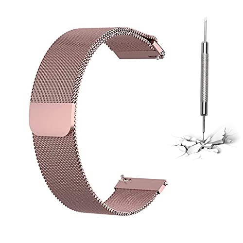 Cinturino di Orologio in Acciaio Inossidabile con Rete 12 mm / 18 mm / 20 mm / 22 mm Bracciale in Metallo di Ricambio Bracciale in Acciaio Inossidabile con Chiusura Magnetica Smartwatch Cinturino di