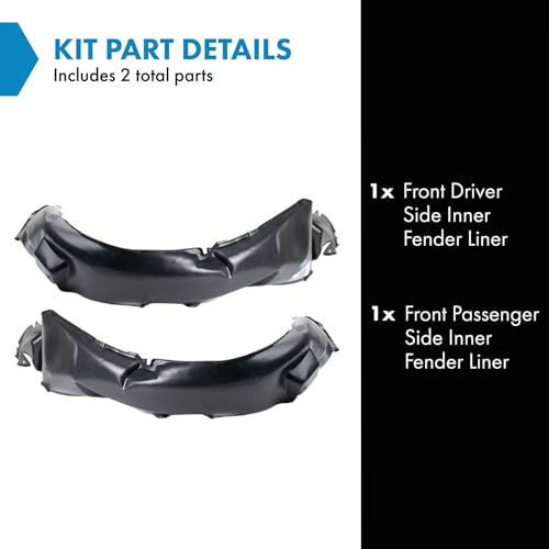 Image of TRQ Front Inner Fender Liner Set Compatible with 2010-2013 Kia Forte KI1248113 KI1249113