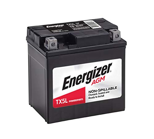 Energizer TX5L AGM Motorcycle and ATV 12V Battery, 70 Cold Cranking Amps and 4 Ahr, Replaces: YTX5L-BS and others, Black by Energizer - Used condition - US$32.71