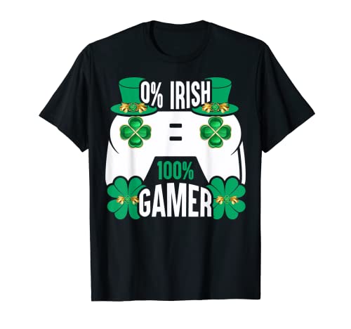 Jeu vidéo 100 % Irlandais Saint Patty - Jeu amusant T-Shirt