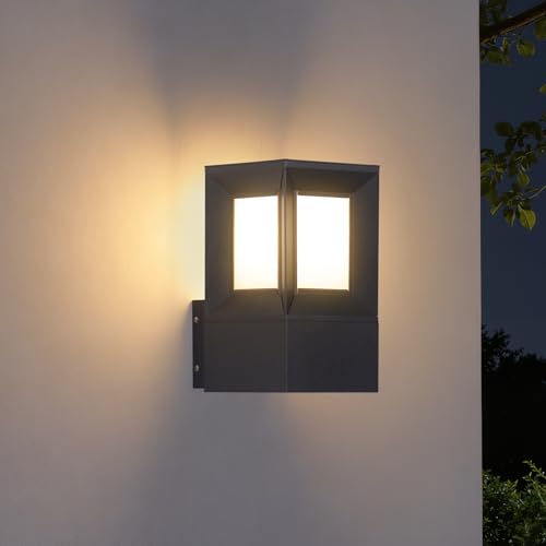PAKEDANDUN 11 Solar Wall Lights Outdoor Waterproof, Dusk to Dawn Solar Porch Light with E26 Bulb, Exterior Lighting Wall Sconce Wall Mount Fixture for House Outside, Front Door, Patio, Garage 1 Pc