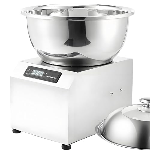 lealovengzh Amasadora De Espiral Comercial 8kg/17,6 LB, Amasadora De Acero Inoxidable Espiral 1800w Y 1400Rpm con Doble RotacióN, Ideal para PanaderíA, Pan, Bagels, Pizza, Masa Y DoméStico.
