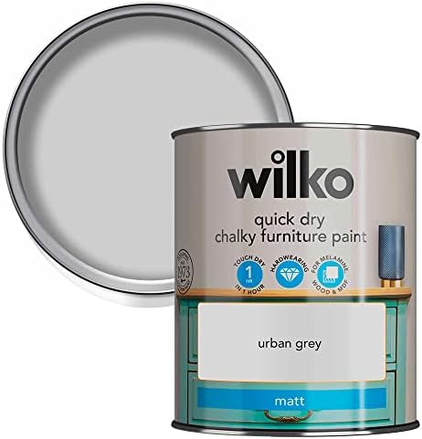 wilko Quick Dry Chalky Paint, Hardwearing Quick Dry Paint, Suitable for Kitchen, Bedroom, Living Room (Chalk White, 750 Millilitre)